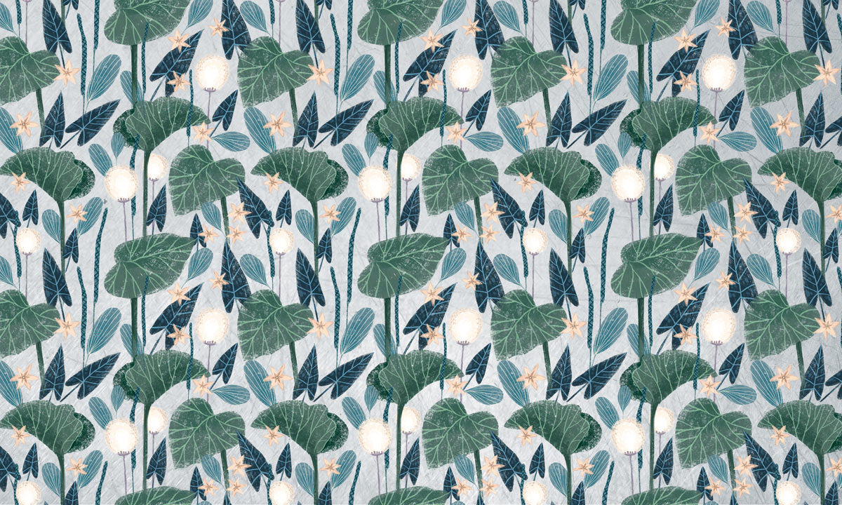 Botanical Dandelion Starry Mural Wallpaper
