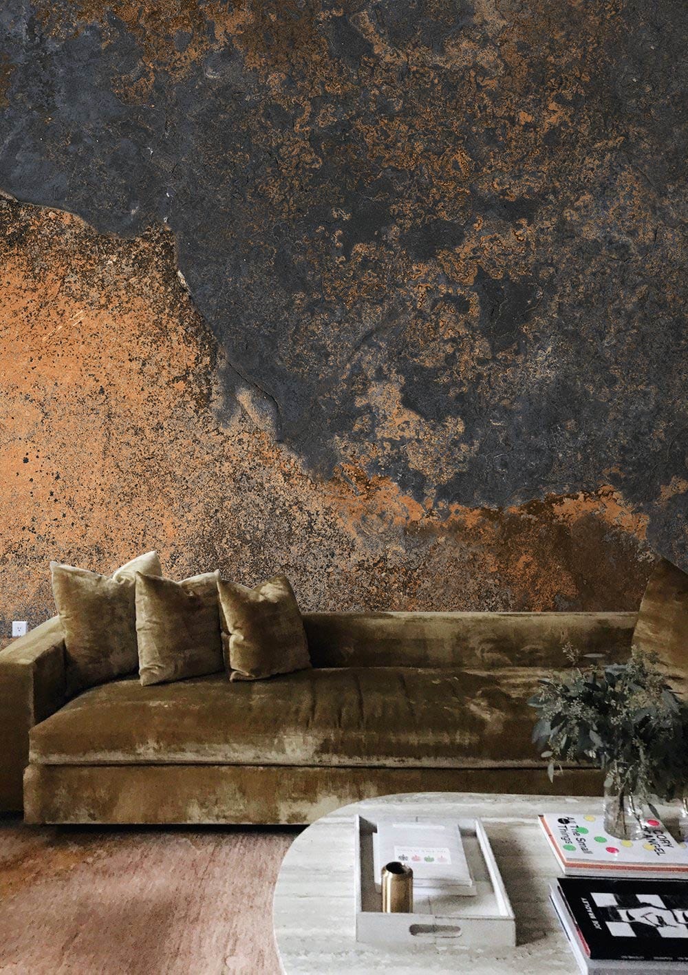 Living Room Wallpaper Mural Featuring the Cosmos and Industrial Scenery