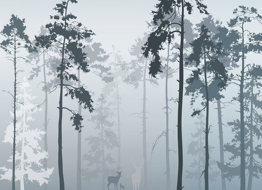 Deer in Forest Wallpaper Mural for wall decor