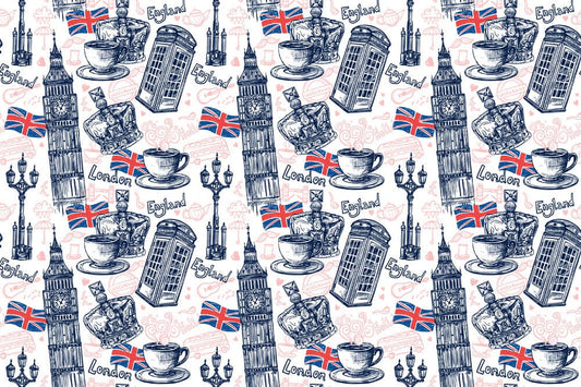Charming London Icons Kid's Mural Wallpaper