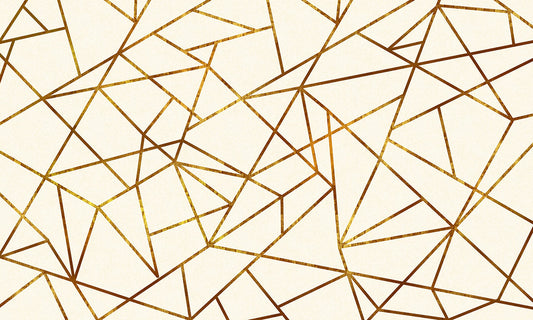 Modern Geometric Gold Lines Mural Wallpaper