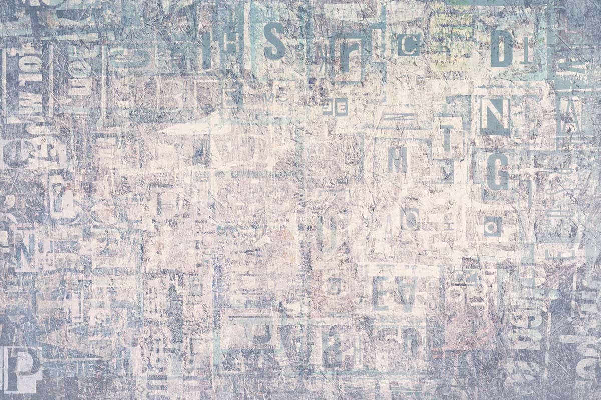Vintage Typographic Neutral Mural Wallpaper