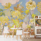 Sunny Watercolor Floral Mural Wallpaper in kitchen