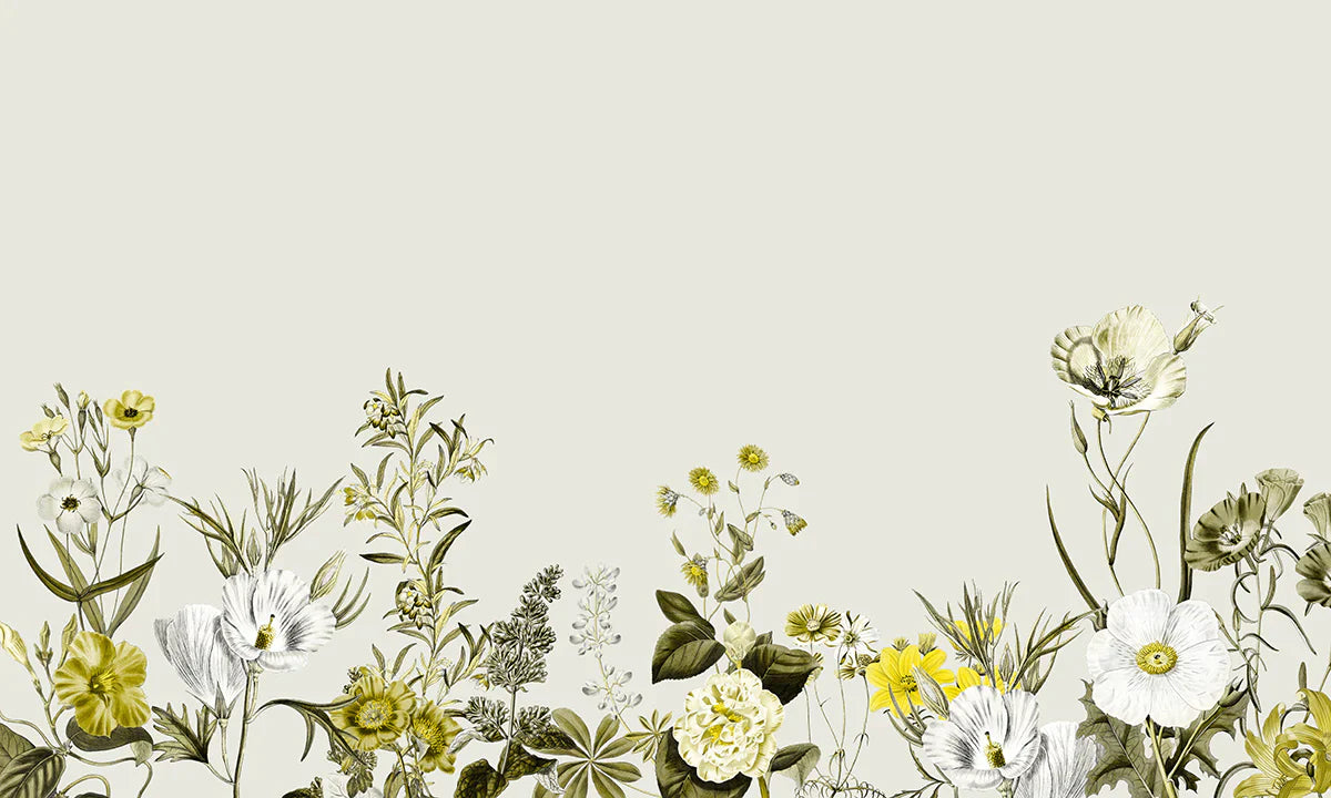 Animate Flowers Wallpaper Mural Custom Art Design