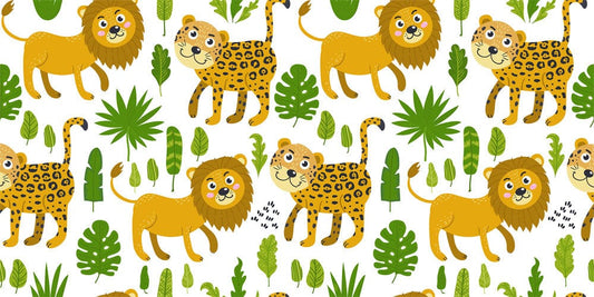 wallpaper with a jungle and woodland theme