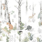 Painted Forest Animals Wall Mural for walldecor