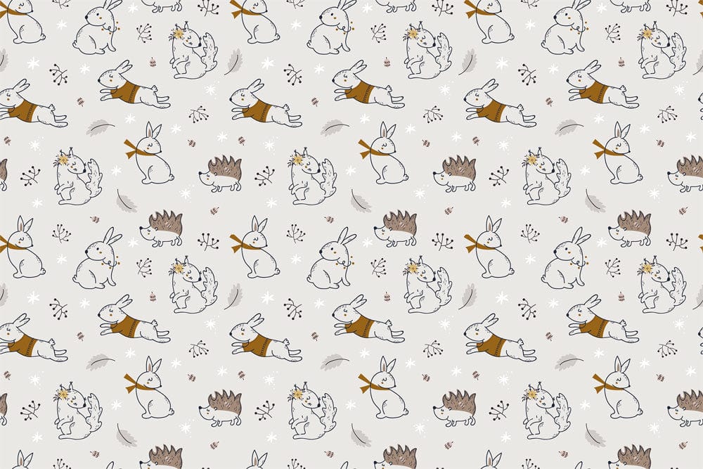 Whimsical Woodland Animal Nursery Mural Wallpaper