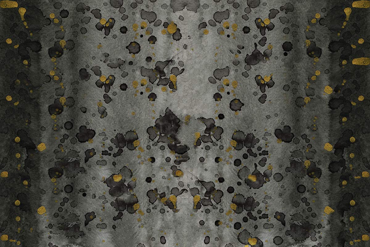 Abstract Gold Flecked Black Mural Wallpaper