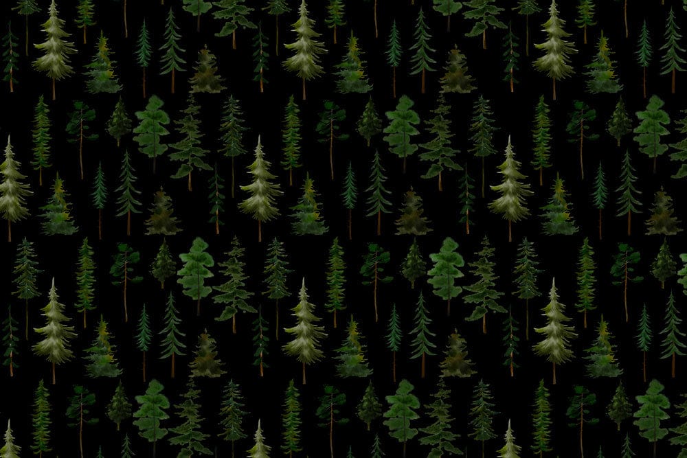 dark green forest wallpaper mural home interior decor