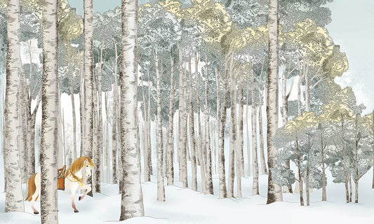 Horse in the Woods Wallpaper Mural for Interior Design of Your Home