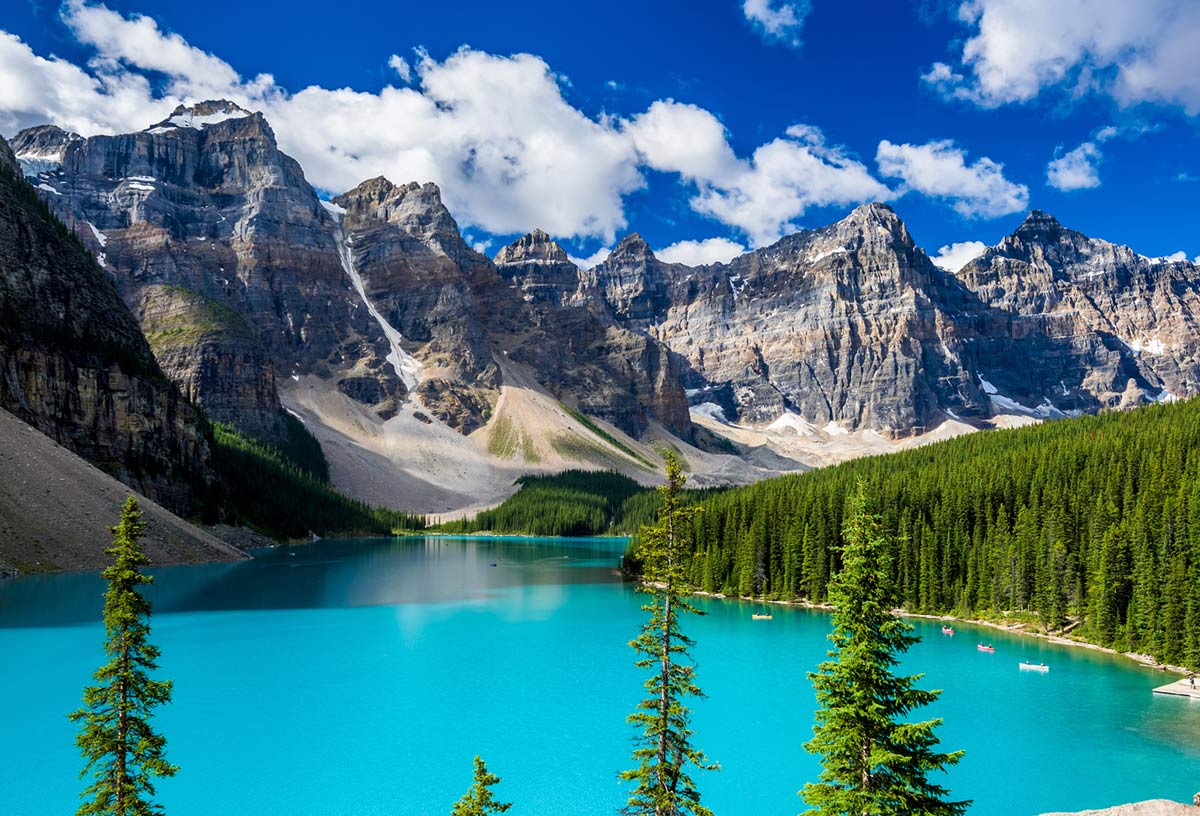 Serenity Mountain Lake Scenic Mural Wallpaper