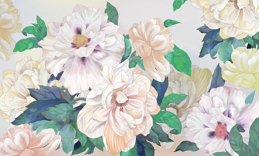 Chinese Peony Flower Wallpaper Mural Art Design