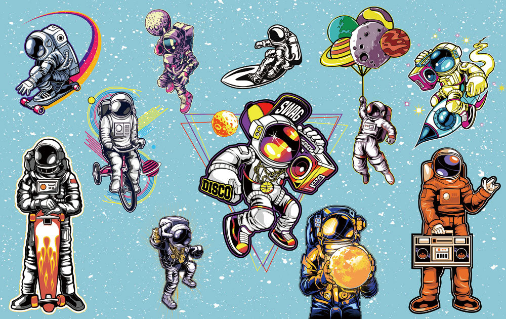Funky Astronauts Space Adventure Mural Wallpaper