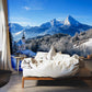 snow-covered mountain in winter custom wallpaper