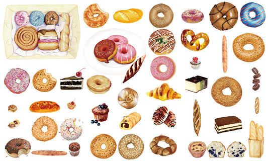 Whimsical Assorted Pastry Mural Wallpaper