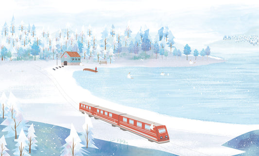 Winter Landscape Serene Train Mural