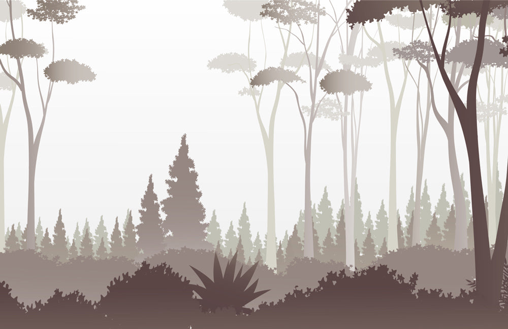 Misty Forest Silhouette Wallpaper