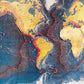 Vintage Geonova Blue World Map Wall Mural