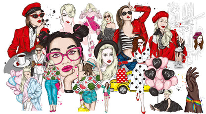 Unique Women Party Painting Art Wallpaper