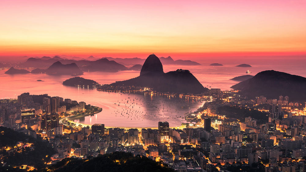 overlookinhg rio de janeiro gulf ships wallpaper decoration