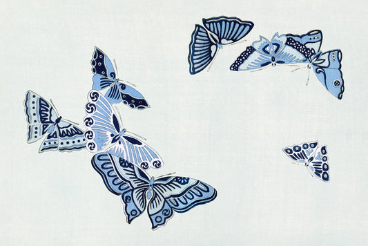 Blue Pattern Butterfly Aniaml Wallpaper Mural