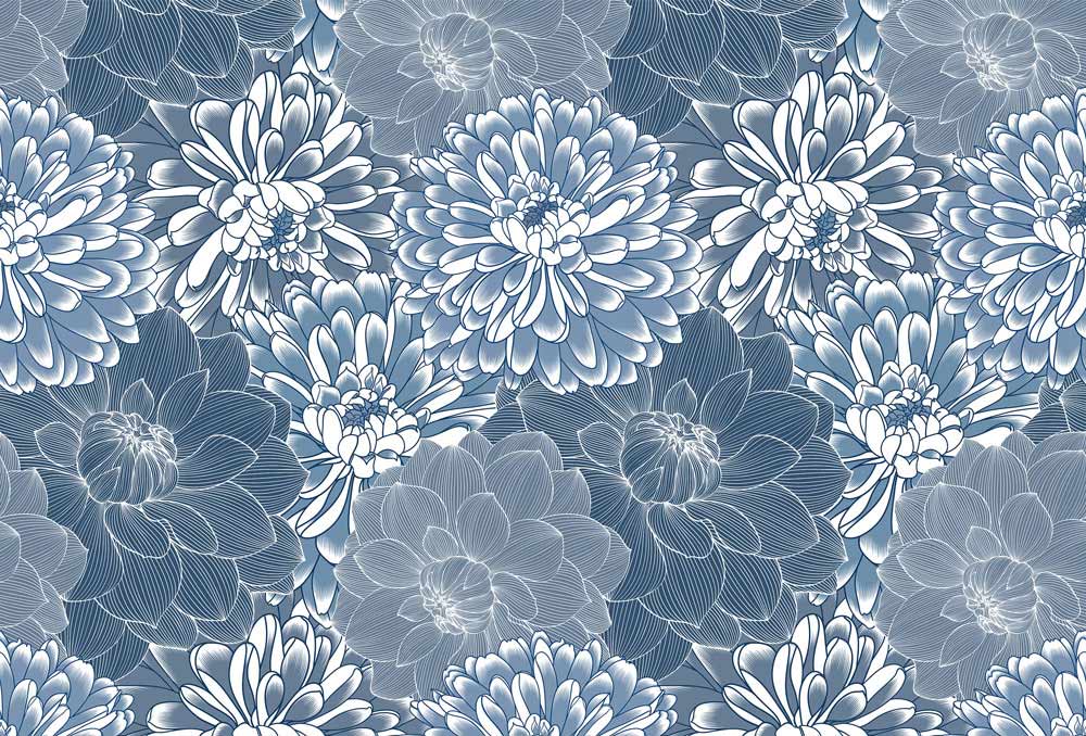 wallpaper with a nice blue flower pattern