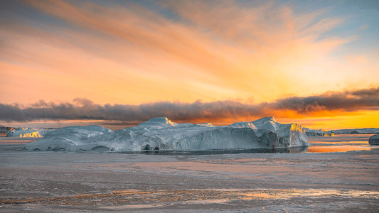 Sunset on an Iceberg Wallpaper Mural Simple