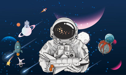 space and galaxy wallpaper mural design