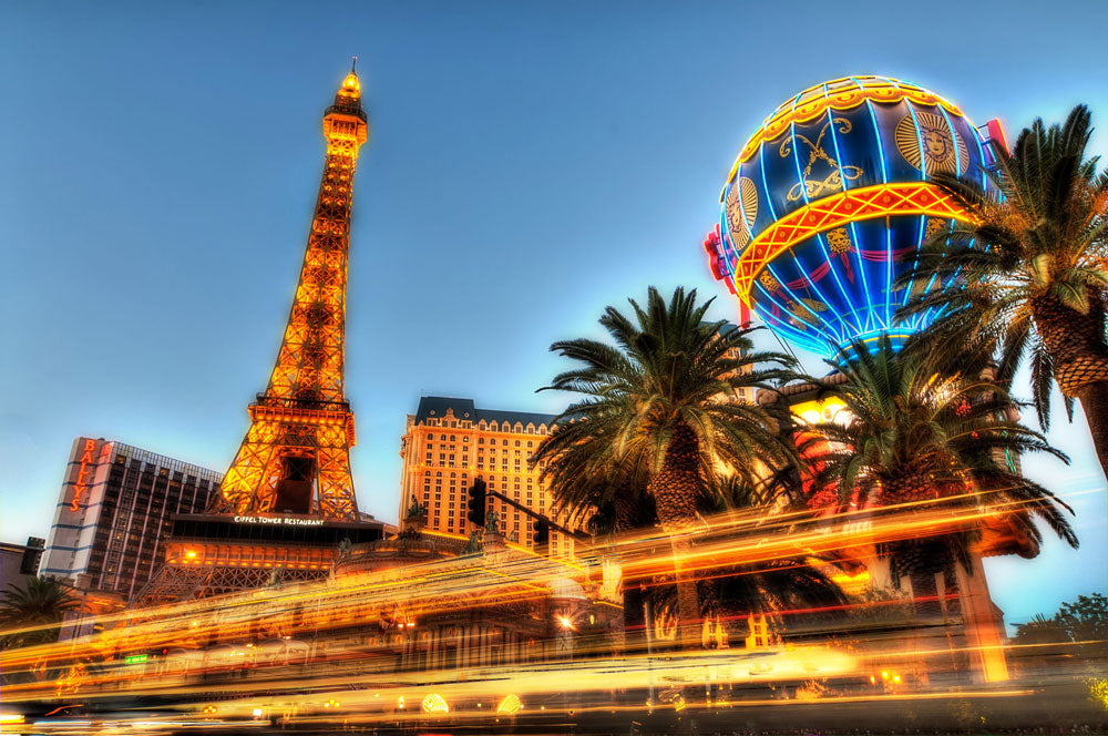 Lebhafte Eiffel-Turm Nachtleben Wandmalerei