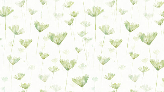 Wallpaper Mural Plain Green Ginkgo Leaf Watercolor