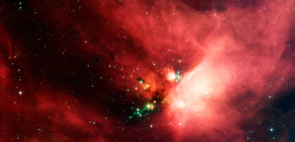 Cosmic Red Nebula Space Mural Wallpaper