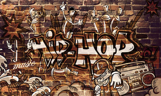 Urban Graffiti Brick Wallpaper Mural