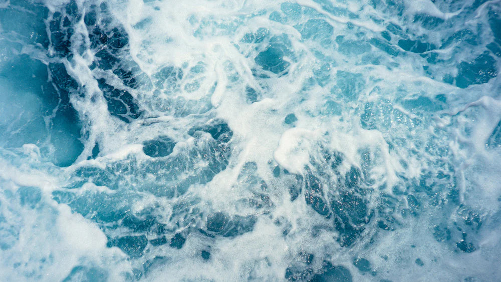 Abstract Ocean Swirls Blue Mural Wallpaper