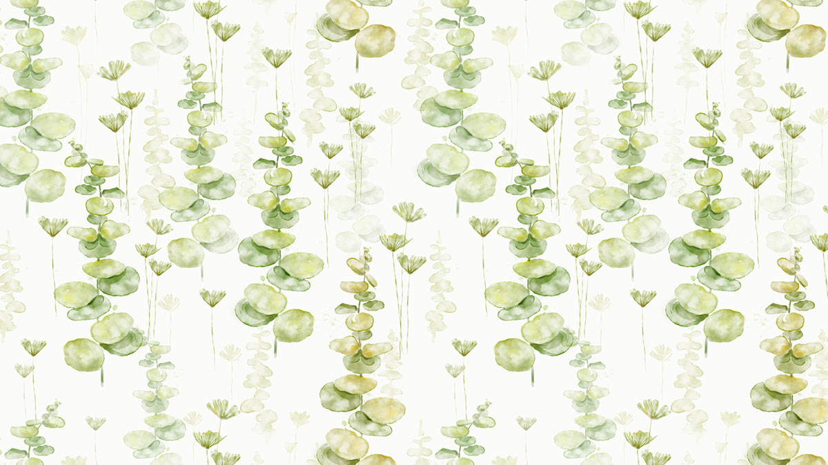 Botanical Watercolor Eucalyptus Mural Wallpaper