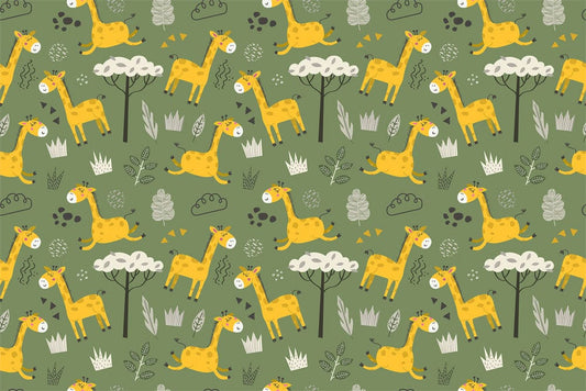 a room's bespoke wallpaper featuring an animal pattern