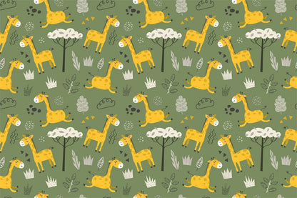 a room's bespoke wallpaper featuring an animal pattern