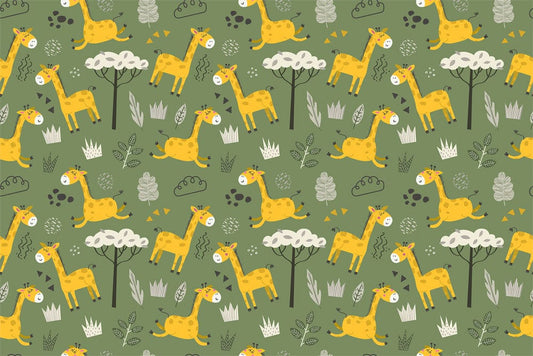 a room's bespoke wallpaper featuring an animal pattern