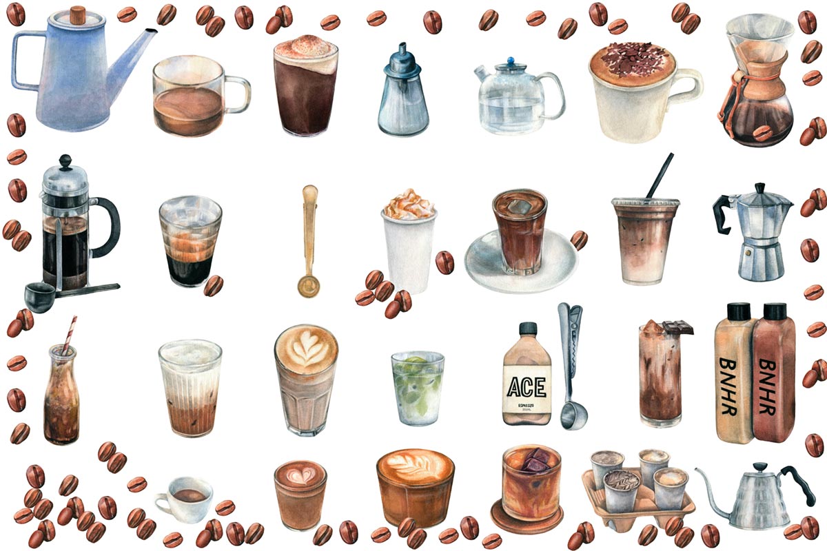 Vintage Coffee Shop Mural Wallpaper