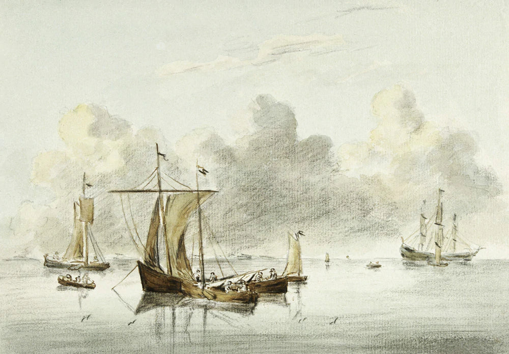 Vintage Nautical Seascape Mural Wallpaper