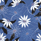 Wallpaper mural for home decoration featuring a blue abstract flower design.