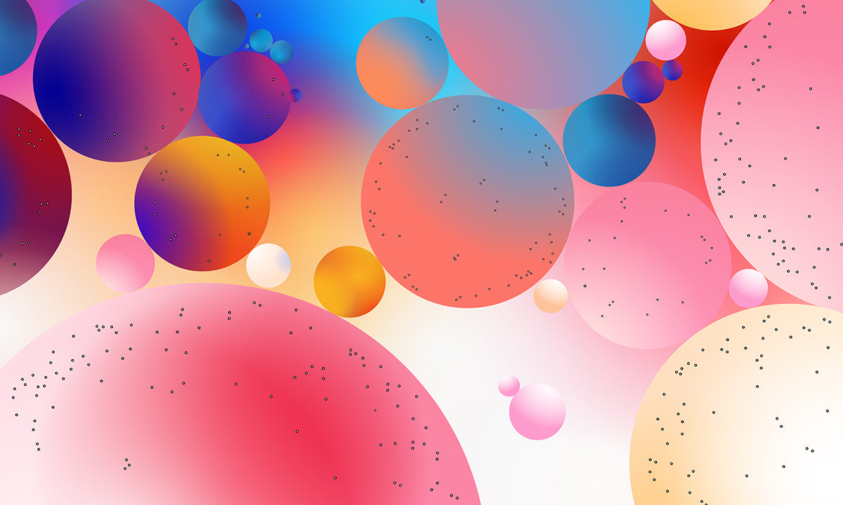 Abstract Rainbow Bubble Gradient Mural Wallpaper