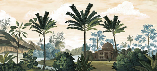 Wallpaper Mural of a Castle in the Tropics, Suitable for Home Decoration