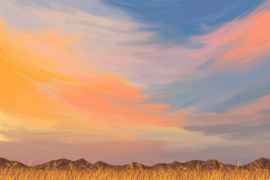 Plain Wallpaper in the Style of a Dreamy Sunset Mural