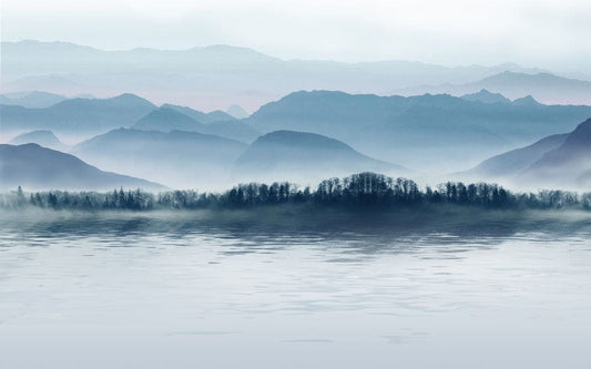 Lake front of Mountain wallpaper mural home interior decor