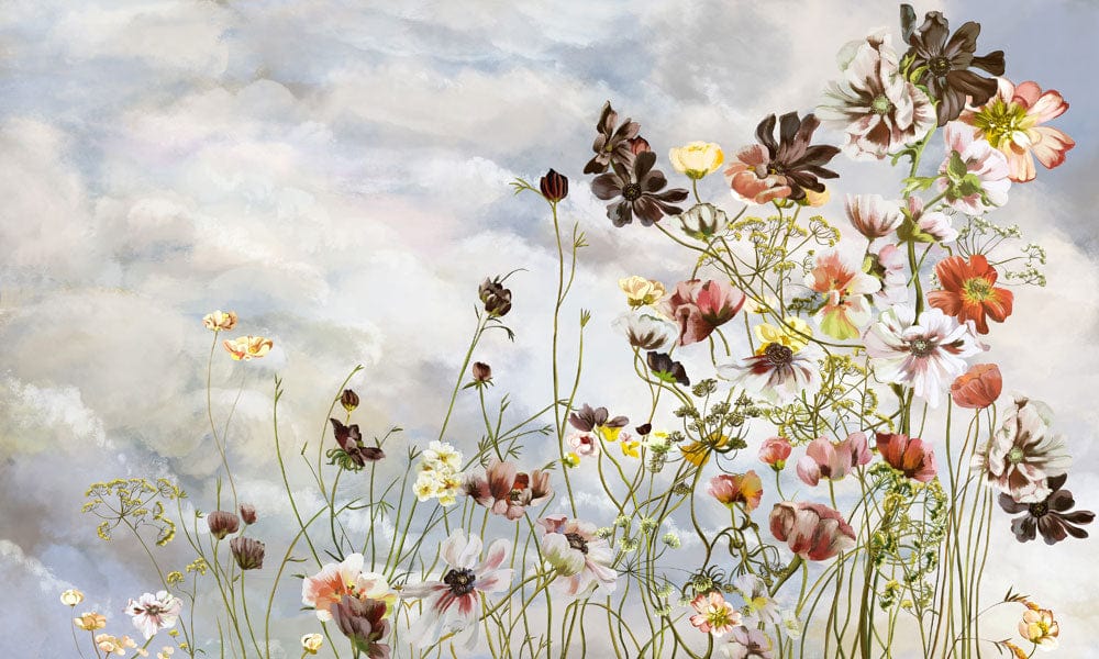 Elegant Botanical Garden Floral Wall Mural