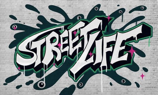 Urban Graffiti Street Life Mural Wallpaper