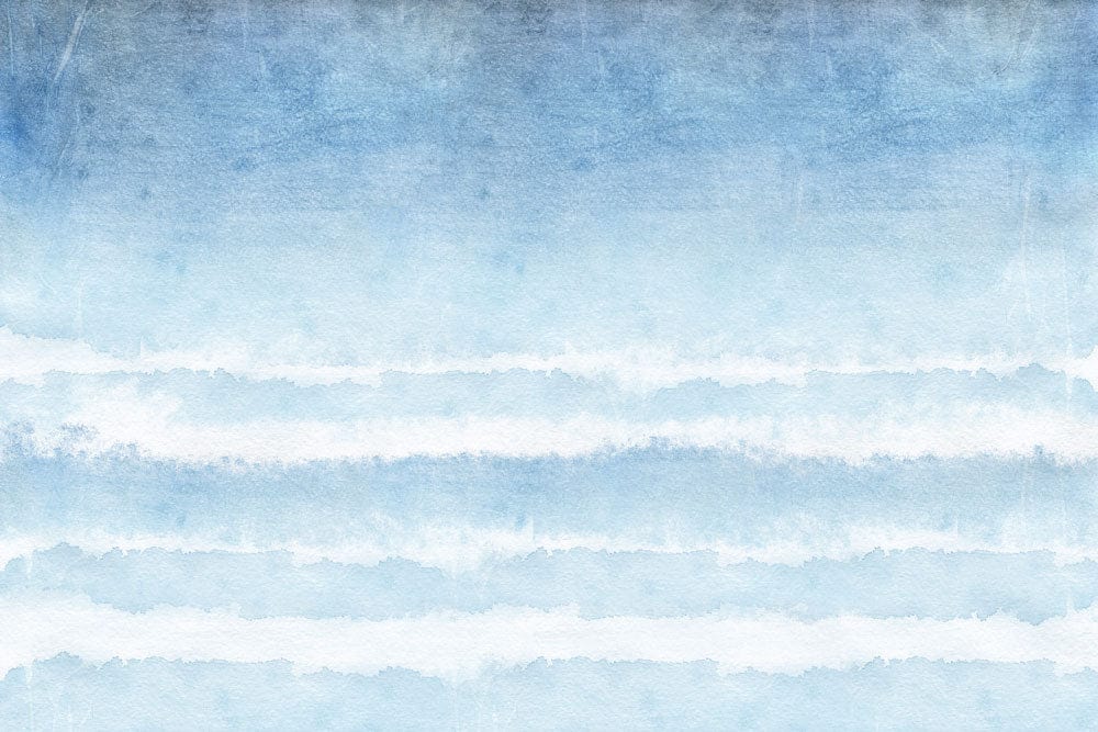 Serene Blue Watercolor Stripe Mural Wallpaper