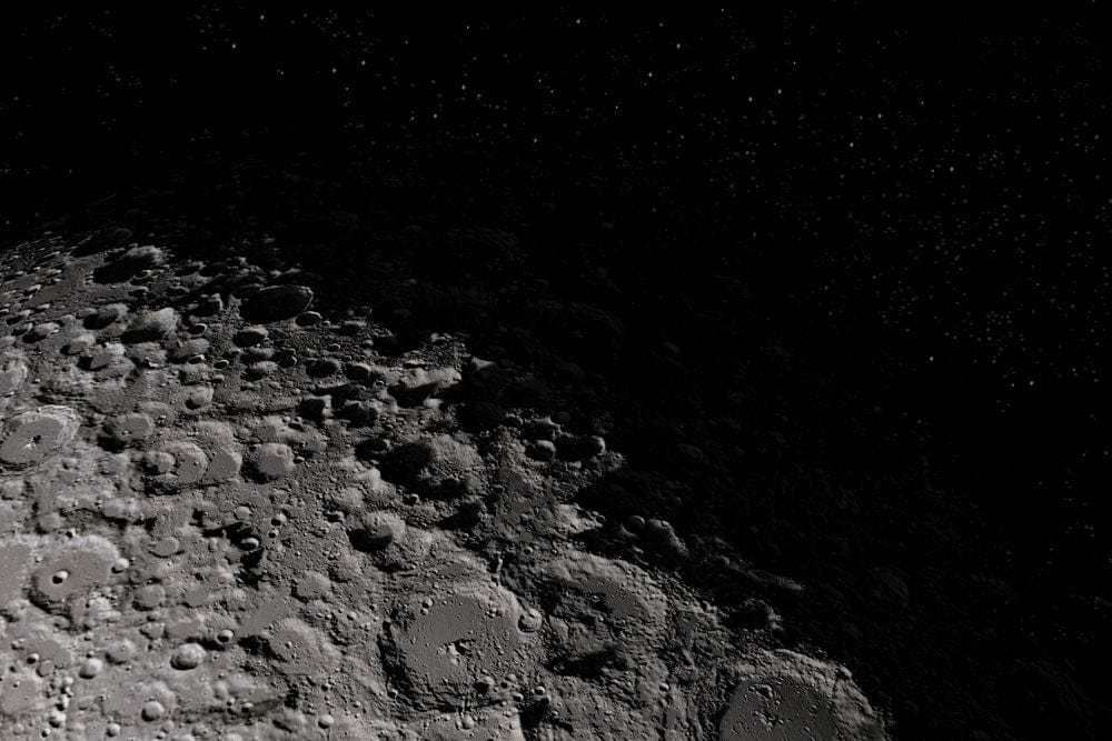 Moody Monochrome Lunar Landscape Mural Wallpaper