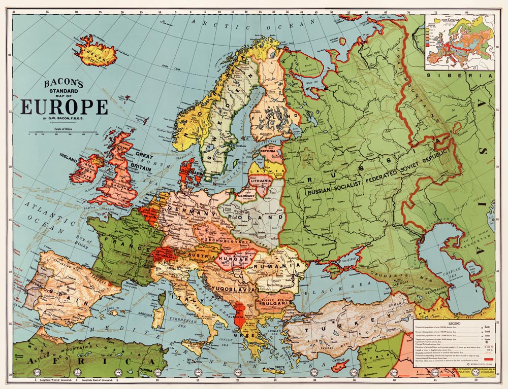 Vintage European Map Wall Mural