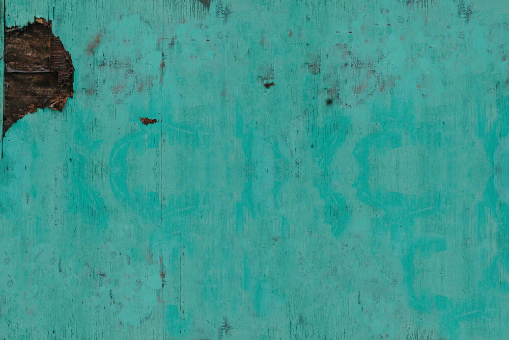 Rustic Teal Wood Abstract Mural Wallpaper